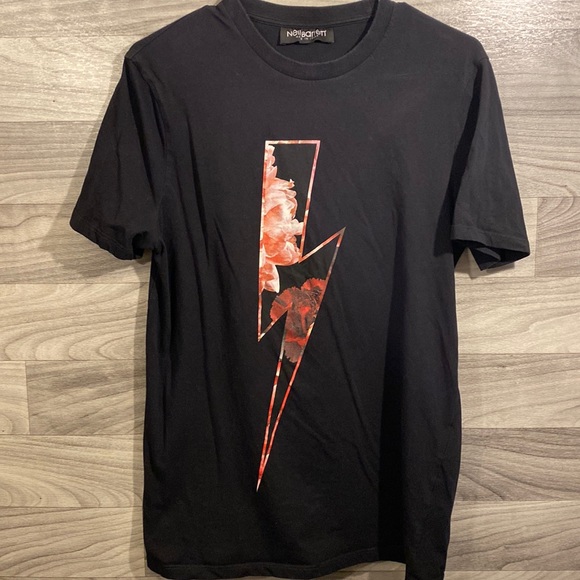 Neil Barrett Floral Bolt T Shirt Regular length, Slim Fit - Picture 5 of 9